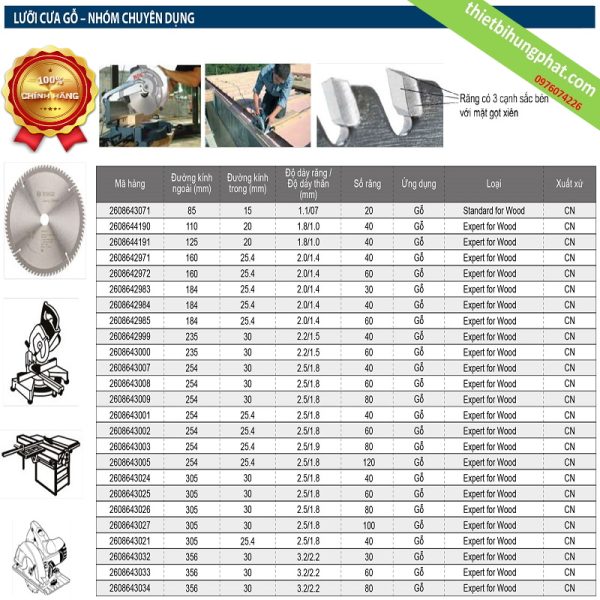 Lưỡi cưa gỗ Bosch (Nhóm chuyên dụng)