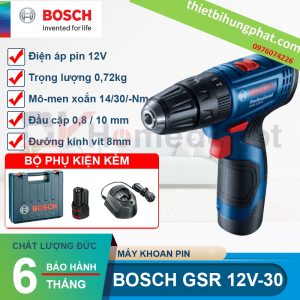 Máy khoan vít dùng pin Bosch GSR 12V-30 Máy khoan vít dùng pin Bosch GSR 12V-30