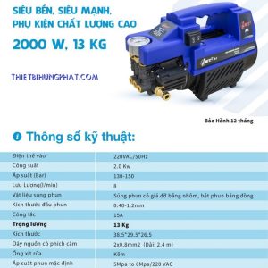 Máy xịt rửa cao áp JET A1 (2000W) Máy xịt rửa cao áp JET A1 (2000W)