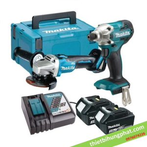 Bộ sản phẩm máy siết bu lông, máy mài góc dùng pin Makita DLX2406TX1 Bộ sản phẩm máy siết bu lông, máy mài góc dùng pin Makita DLX2406TX1