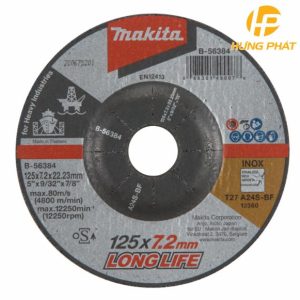 Đá Mài Makita Cho Công Nghiệp Nặng A24S 125x7.2x22.23 Đá Mài Makita Cho Công Nghiệp Nặng A24S 125x7.2x22.23