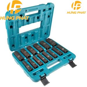 Bộ đầu tuýp dài 14 cái (3/8”) 8-22MM Makita B-55550 Bộ đầu tuýp dài 14 cái (3/8”) 8-22MM Makita B-55550