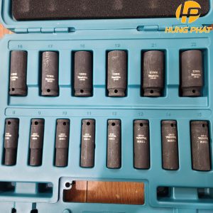 Bộ đầu tuýp dài 14 cái (3/8”) 8-22MM Makita B-55550 Bộ đầu tuýp dài 14 cái (3/8”) 8-22MM Makita B-55550