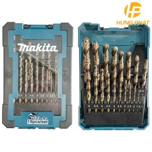 Bộ mũi khoan inox/ sắt HSS_CO 19cái/bộ Makita D-67561 Bộ mũi khoan inox/ sắt HSS_CO 19cái/bộ Makita D-67561