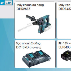 Bộ sản phẩm máy khoan, máy vặn vít Makita DLX2071PM1 Bộ sản phẩm máy khoan, máy vặn vít Makita DLX2071PM1