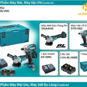 Bộ sản phẩm máy mài góc, máy vặn vít dùng pin Makita DLX2395J Bộ sản phẩm máy mài góc, máy vặn vít dùng pin Makita DLX2395J