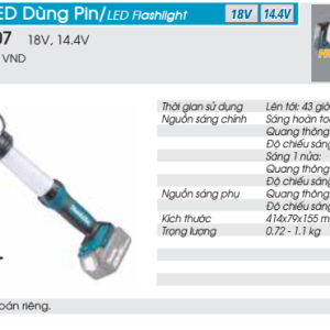 Đèn LED dùng pin DML807 (Không kèm pin, sạc) Đèn LED dùng pin DML807 (Không kèm pin, sạc)