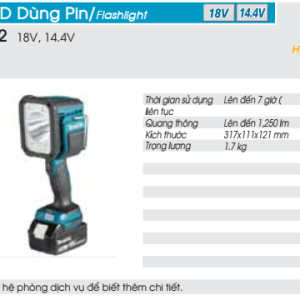 Đèn led dùng pin DML812 (Không kèm pin, sạc) Đèn led dùng pin DML812 (Không kèm pin, sạc)