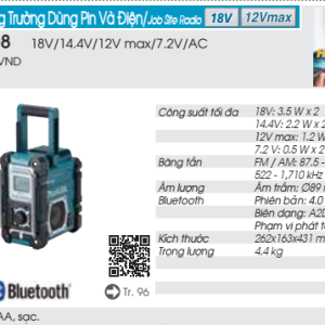 Loa công trường dùng pin Makita DMR108( không kèm pin sạc) Loa công trường dùng pin Makita DMR108( không kèm pin sạc)