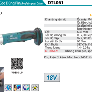 Máy vặn vít góc dùng pin Makita DTL061Z (không kèm pin sạc) Máy vặn vít góc dùng pin Makita DTL061Z (không kèm pin sạc)