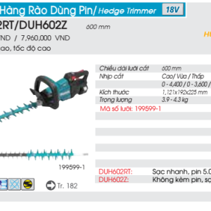 Máy cắt tỉa hàng rào dùng pin Makita DUH602Z (không kèm pin sạc) Máy cắt tỉa hàng rào dùng pin Makita DUH602Z (không kèm pin sạc)