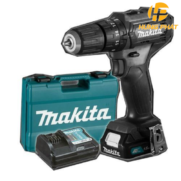 Máy khoan búa, vặn vít dùng pin Makita HP333DWYB (12V) (bản giới hạn – màu đen) (kèm 01 pin + 1 sạc)