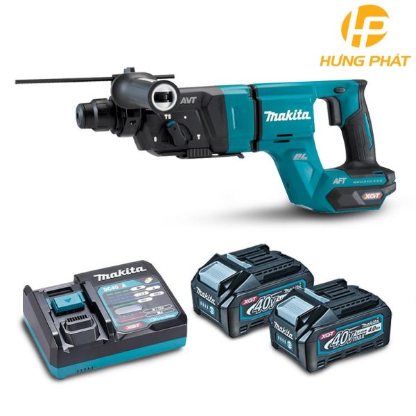 Máy khoan bê tông dùng pin Makita HR007GM201 (40V Max)(kèm 02 pin 4.0Ah + sạc nhanh)