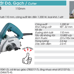 Máy cắt gạch - đá Makita M0401B (110mm - 1200W) Máy cắt gạch - đá Makita M0401B (110mm - 1200W)