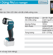 Đèn LED dùng pin Makita ML105 (Không kèm pin, sạc) Đèn LED dùng pin Makita ML105 (Không kèm pin, sạc)