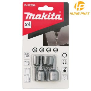 Bộ đầu tuýp vặn ốc 4 cái Makita B-57554 (8,10,12,13) X 48MM Bộ đầu tuýp vặn ốc 4 cái Makita B-57554 (8,10,12,13) X 48MM