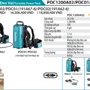 Bộ trữ pin đeo vai Makita PDC01/PDC02 Bộ trữ pin đeo vai Makita PDC01/PDC02
