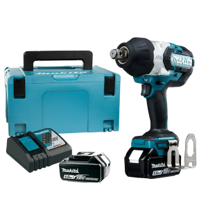 Máy siết bu lông dùng pin Makita DTW1001JX2 (19MM/DÂY ĐEO/ Sạc nhanh(DC18RC), 2 pin 5.0Ah (1850B)) Máy siết bu lông dùng pin Makita DTW1001JX2 (19MM/DÂY ĐEO/ Sạc nhanh(DC18RC), 2 pin 5.0Ah (1850B))