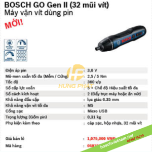 Máy vặn vít Bosch Go Gen 2 ( 32 mũi vít) Máy vặn vít Bosch Go Gen 2 ( 32 mũi vít)