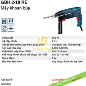 Máy khoan bê tông Bosch GBH 2-18 RE Máy khoan bê tông Bosch GBH 2-18 RE