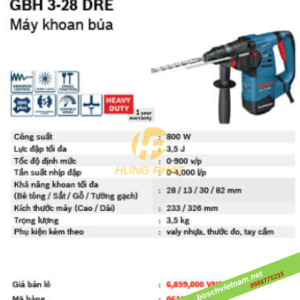 Máy khoan bê tông Bosch GBH 3-28 DRE Máy khoan bê tông Bosch GBH 3-28 DRE