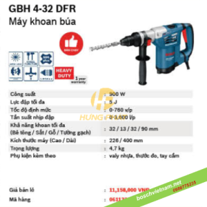 Máy khoan bê tông Bosch GBH 4-32DFR Máy khoan bê tông Bosch GBH 4-32DFR