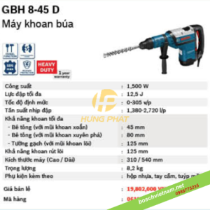 Máy khoan bê tông Bosch GBH8-45DV Máy khoan bê tông Bosch GBH8-45DV