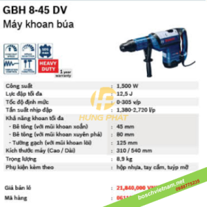 Máy khoan bê tông Bosch GBH 8-45D Máy khoan bê tông Bosch GBH 8-45D