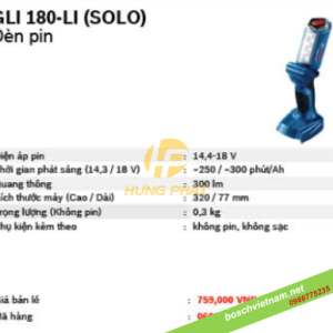 Đèn PIN Bosch GLI 180 LI Đèn PIN Bosch GLI 180 LI