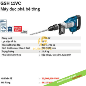 Máy đục bê tông Bosch GSH 11E Máy đục bê tông Bosch GSH 11E