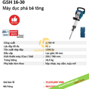 Máy đục bê tông Bosch GSH 16-30 Máy đục bê tông Bosch GSH 16-30