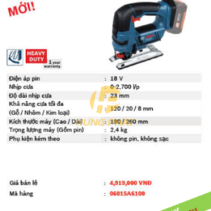 Máy cưa lọng dùng pin Bosch GST 18V LI (SOLO) Máy cưa lọng dùng pin Bosch GST 18V LI (SOLO)