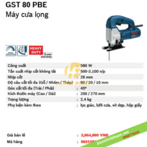Máy cưa lọng Bosch GST 80 PBE Máy cưa lọng Bosch GST 80 PBE
