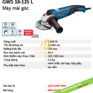 Máy mài cầm tay Bosch GWS 18-125 L Máy mài cầm tay Bosch GWS 18-125 L