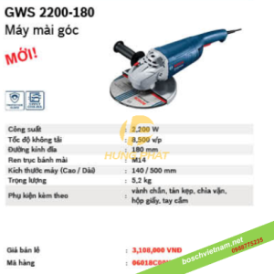 Máy mài góc Bosch GWS 2200-180 Máy mài góc Bosch GWS 2200-180