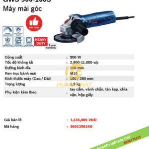 Máy mài cầm tay Bosch GWS 900-100S Máy mài cầm tay Bosch GWS 900-100S