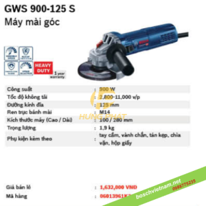 Máy mài cầm tay Bosch GWS 900-125S Máy mài cầm tay Bosch GWS 900-125S